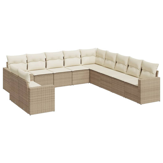 Set Divani da Giardino 11 pz con Cuscini Beige in Polyrattancod mxl 87266