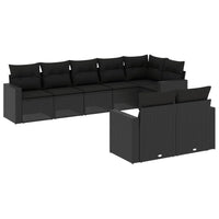 Set Divani da Giardino con Cuscini 8 pz Nero in Polyrattancod mxl 88621