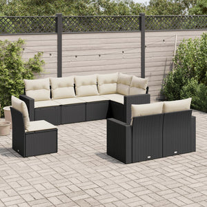 Set Divani da Giardino con Cuscini 8 pz Nero in Polyrattancod mxl 92059