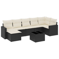 Set Divani da Giardino con Cuscini 8 pz Nero in Polyrattan 3251623