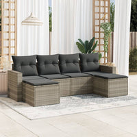 Set Divano da Giardino 6pz con Cuscini Grigio Chiaro Polyrattan 3251659