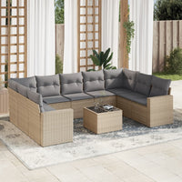 Set Divano da Giardino 10 pz con Cuscini Beige in Polyrattancod mxl 112619