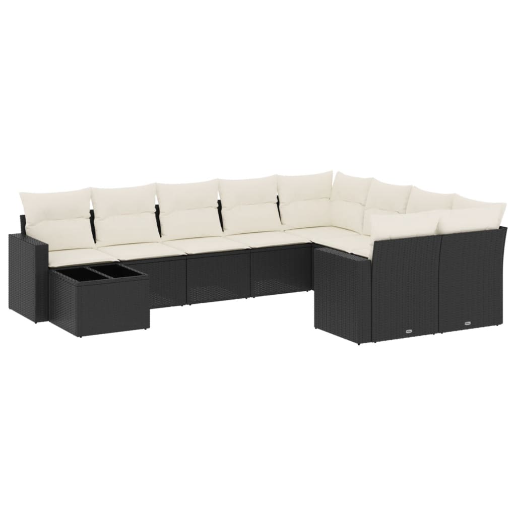 Set Divani da Giardino 10pz con Cuscini in Polyrattan Nerocod mxl 92734