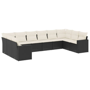 Set Divani da Giardino 10pz con Cuscini in Polyrattan Nerocod mxl 90293