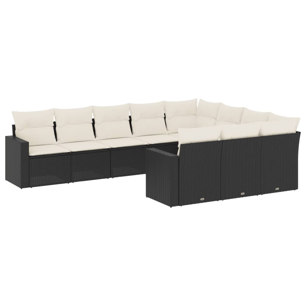 Set Divani da Giardino 10pz con Cuscini in Polyrattan Nerocod mxl 116327