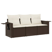 Set Divano da Giardino 3 pz con Cuscini Marrone in Polyrattancod mxl 115703