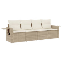 Set Divano da Giardino 4 pz con Cuscini Beige in Polyrattancod mxl 88856