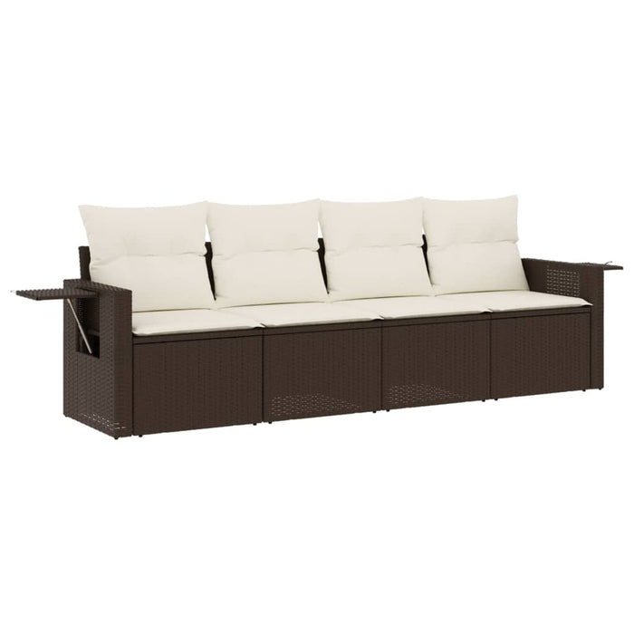 Set Divano da Giardino 4 pz con Cuscini Marrone in Polyrattancod mxl 90160