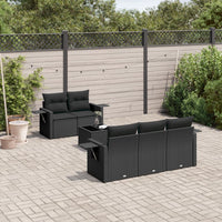 Set Divano da Giardino 6 pz con Cuscini Nero in Polyrattan 3252232