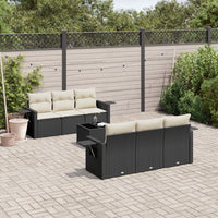 Set Divani da Giardino con Cuscini 7pz Nero Polyrattan 3252243