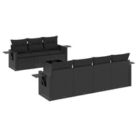 Set Divani da Giardino con Cuscini 8 pz Nero in Polyrattan 3252262