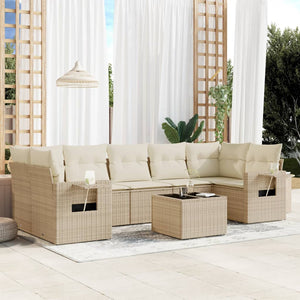 Set Divano da Giardino 8 pz con Cuscini Beige in Polyrattancod mxl 112120