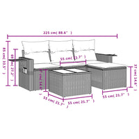 Set Divani da Giardino 4 pz con Cuscini Nero in Polyrattan 3252403