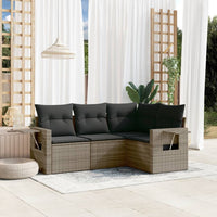 Set Divani da Giardino 4 pz con Cuscini in Polyrattan Grigio 3252447