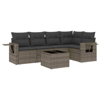 Set Divano da Giardino 6 pz con Cuscini Grigio in Polyrattancod mxl 90296