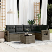 Set Divano da Giardino 6 pz con Cuscini Grigio in Polyrattancod mxl 90296