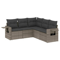 Set Divano da Giardino 5 pz con Cuscini Grigio in Polyrattan 3252487