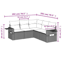 Set Divano da Giardino 5 pz con Cuscini Marrone in Polyrattan 3252490