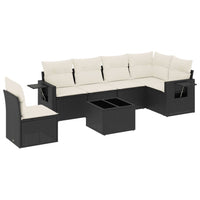 Set Divani da Giardino con Cuscini 7pz Nero Polyrattancod mxl 116184