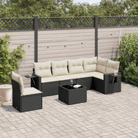 Set Divani da Giardino con Cuscini 7pz Nero Polyrattancod mxl 116184