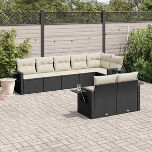 Set Divani da Giardino con Cuscini 8 pz Nero in Polyrattancod mxl 116185