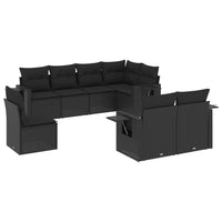 Set Divani da Giardino con Cuscini 8 pz Nero in Polyrattancod mxl 112396