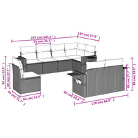 Set Divano da Giardino 8 pz con Cuscini Grigio in Polyrattan 3252777