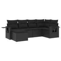 Set Divano da Giardino 6 pz con Cuscini Nero in Polyrattancod mxl 88380