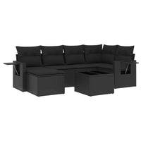 Set Divani da Giardino con Cuscini 7pz Nero Polyrattan 3252802