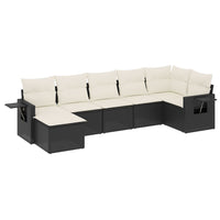 Set Divani da Giardino con Cuscini 7pz Nero Polyrattan 3252813