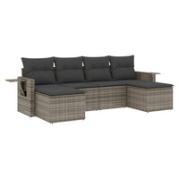 Set Divano da Giardino 6 pz con Cuscini Grigio in Polyrattan 3252857