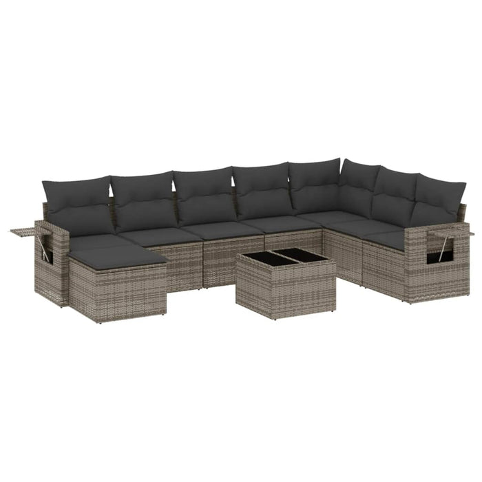 Set Divano da Giardino 9 pz con Cuscini Grigio in Polyrattancod mxl 92220