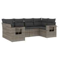 Set Divano da Giardino 6 pz con Cuscini Grigio in Polyrattan 3252917