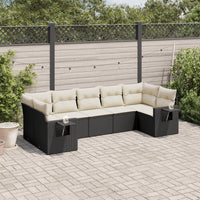 Set Divani da Giardino con Cuscini 7pz Nero Polyrattan 3252923