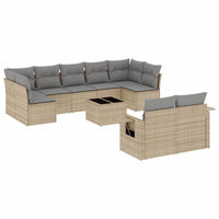 Set Divano da Giardino 10 pz con Cuscini Beige in Polyrattancod mxl 88866