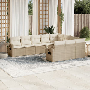 Set Divano da Giardino 10 pz con Cuscini Beige in Polyrattancod mxl 88416