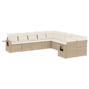 Set Divano da Giardino 10 pz con Cuscini Beige in Polyrattancod mxl 116689