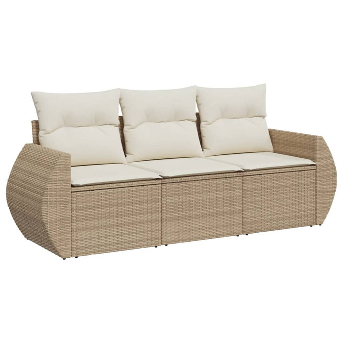 Set Divano da Giardino 3 pz con Cuscini Beige in Polyrattan 3253395