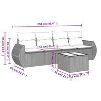 Set Divano da Giardino 5 pz con Cuscini Beige in Polyrattan 3253425