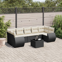 Set Divani da Giardino con Cuscini 8 pz Nero in Polyrattancod mxl 88383