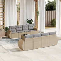 Set Divano da Giardino 9 pz con Cuscini Beige in Polyrattancod mxl 88385