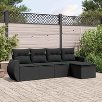 Set Divani da Giardino 5 pz con Cuscini in Polyrattan Nero 3253622