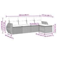 Set Divano da Giardino 5pz con Cuscini Grigio Chiaro Polyrattan 3253629