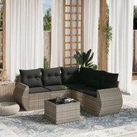 Set Divano da Giardino 6pz con Cuscini Grigio Chiaro Polyrattan 3253699