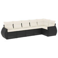 Set Divano da Giardino 6 pz con Cuscini Nero in Polyrattancod mxl 88487