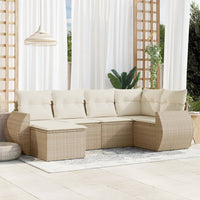 Set Divano da Giardino 6 pz con Cuscini Beige in Polyrattancod mxl 90166