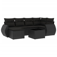 Set Divani da Giardino con Cuscini 7pz Nero Polyrattancod mxl 92227