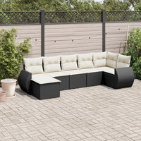 Set Divani da Giardino con Cuscini 8 pz Nero in Polyrattan 3254023