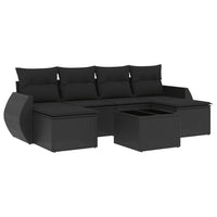 Set Divani da Giardino con Cuscini 7pz Nero Polyrattancod mxl 113010