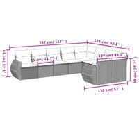 Set Divano da Giardino 9 pz con Cuscini Grigio in Polyrattan 3254177